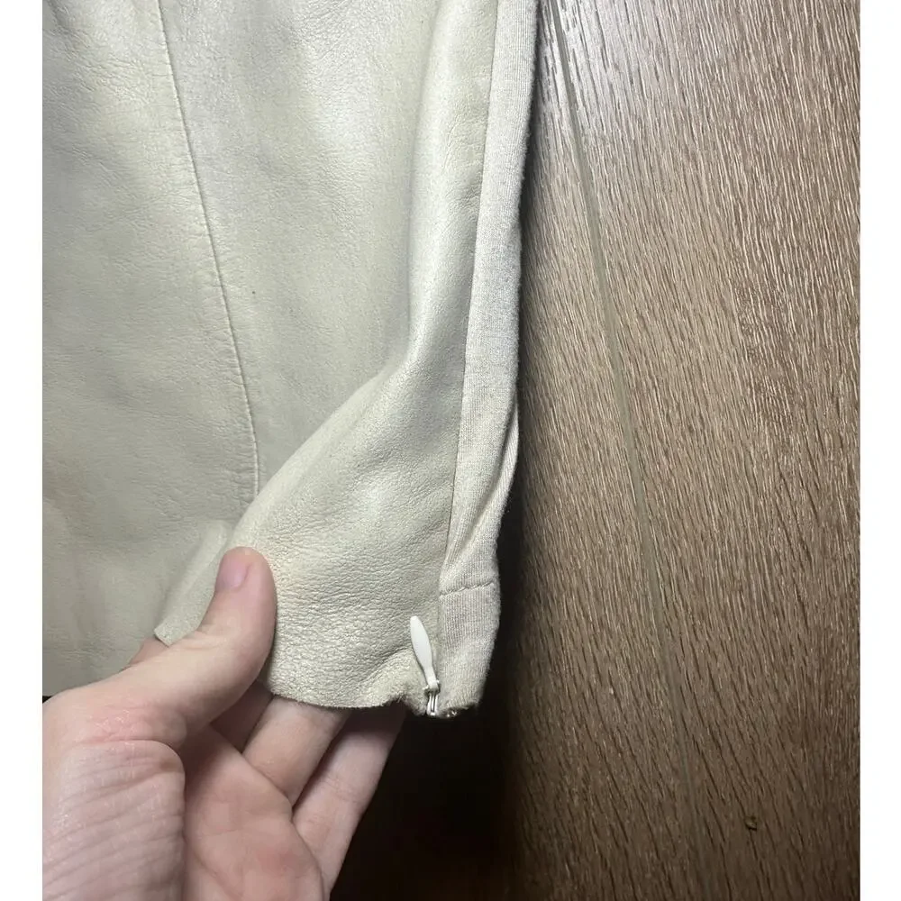La Fee Verte Anthropologie Tan Leather Top XS Minimalist Workwear Western - Picture 7 of 8